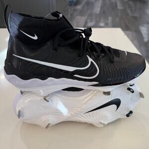 Nike Alpha Huarache Elite 4 Mid Baseball Cleats Black White Men’s Size 11.5